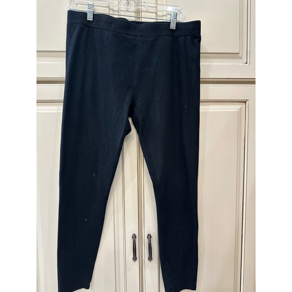 Style & Co Womens Black Solid Stretch Knit Leggings Size L Pull On Casual Pants
